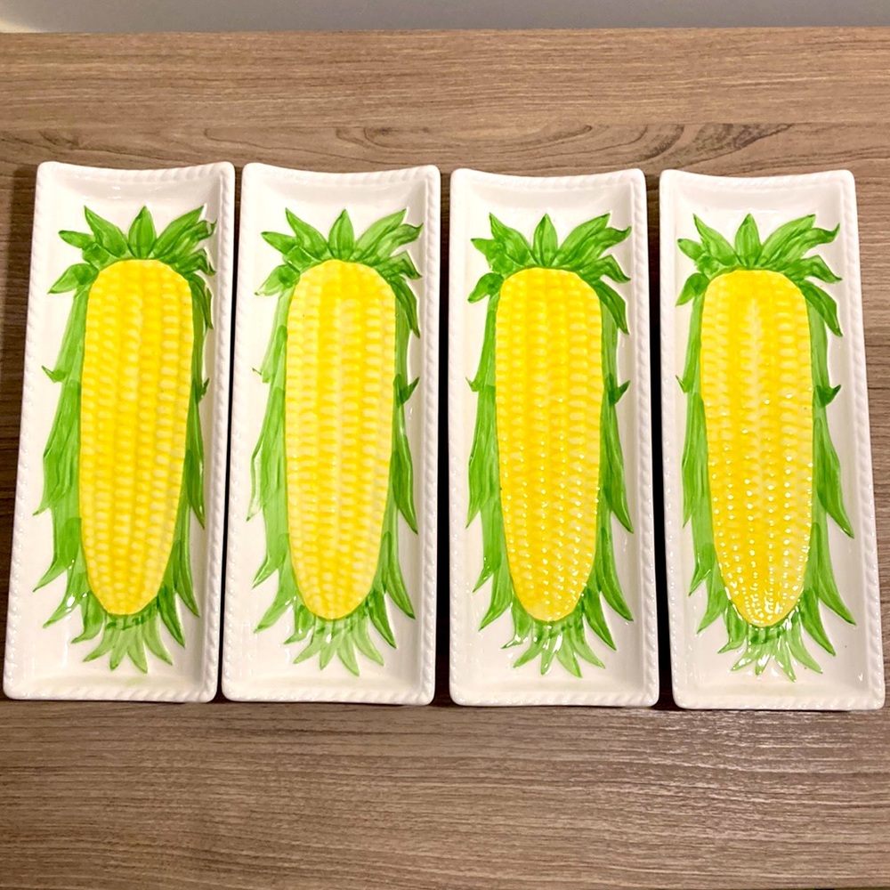 Lillian Vernon Japan corn holder plates porcelain